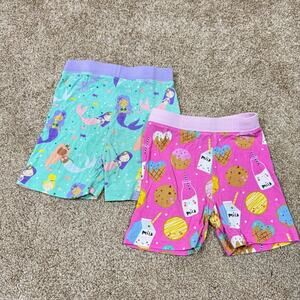 Little Sleepies Girls Shorts 2T *Set of 2* Mermaids Milk and Cookies Pajamas